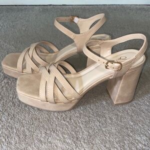 Nude platform heels